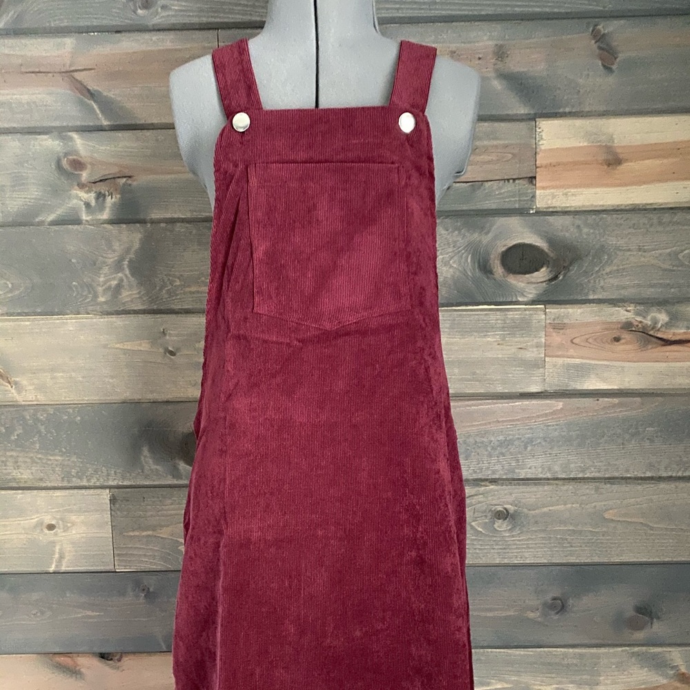 Red overall dress
